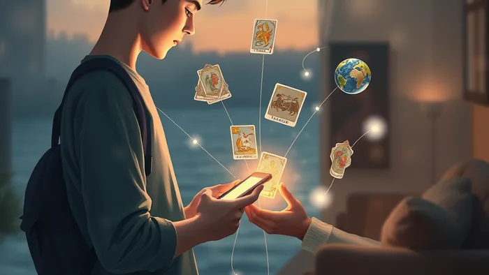 Иллюстрация к статье: Как сохранить отношения на расстоянии: Таро-навигатор для студента в Англии
