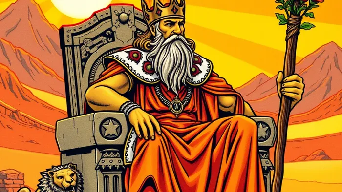 Иллюстрация к статье: Король Жезлов Таро: мысль, огонь и харизматичное лидерство