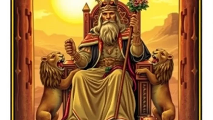 Иллюстрация к статье: Король Жезлов в Таро: Неукротимый Дух Огня