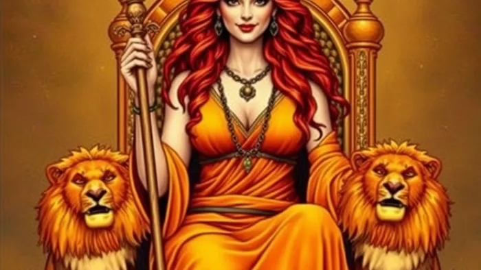 Иллюстрация к статье: Королева Жезлов на любовь в Таро: как распознать страсть и харизму