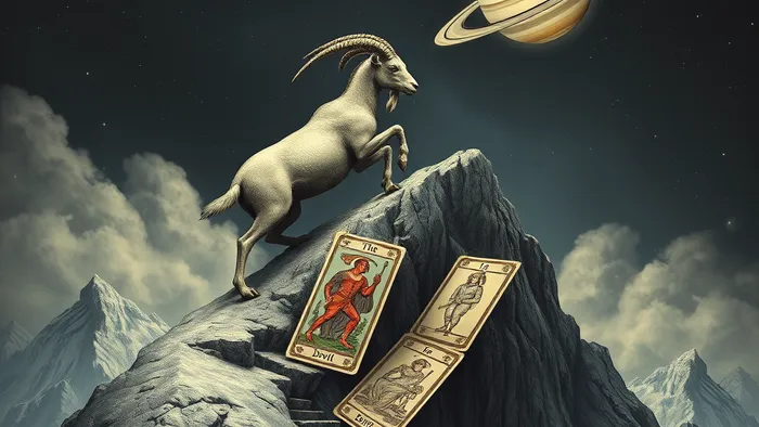 Иллюстрация к статье: Козерог и Таро: кармические архетипы и совместимость карт