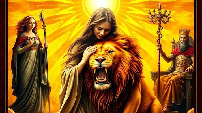 Иллюстрация к статье: Лев в Таро: Королевская сила и личный миф