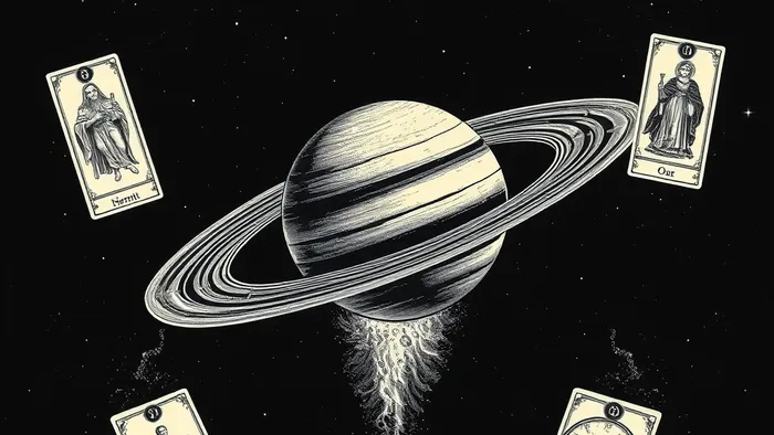 Иллюстрация к статье: Сатурн в Таро: Мир, Отшельник и Суд. Арканы Времени, Смерти и Мудрости