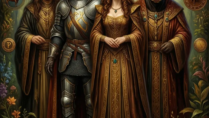 Иллюстрация к статье: Телец как придворная карта Таро: когда материя становится характером