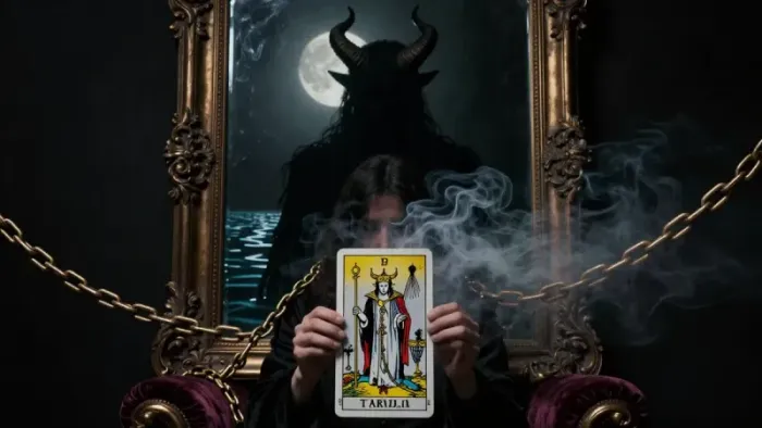 Иллюстрация к статье: Архетип Дьявола в сочетаниях Таро: Тень, бессознательное и путь к свободе