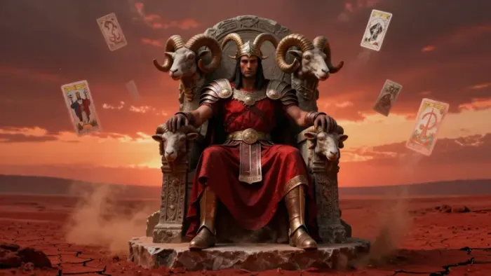 Иллюстрация к статье: Архетип Овна в Таро: Как структурировать первобытный огонь