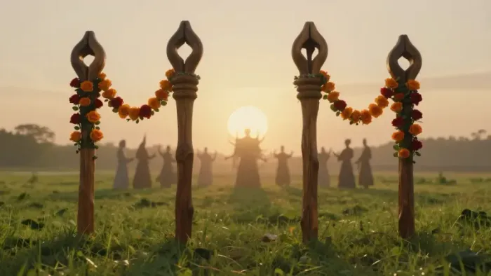 Иллюстрация к статье: Четверка Жезлов: когда внутренний огонь находит свой дом и структуру