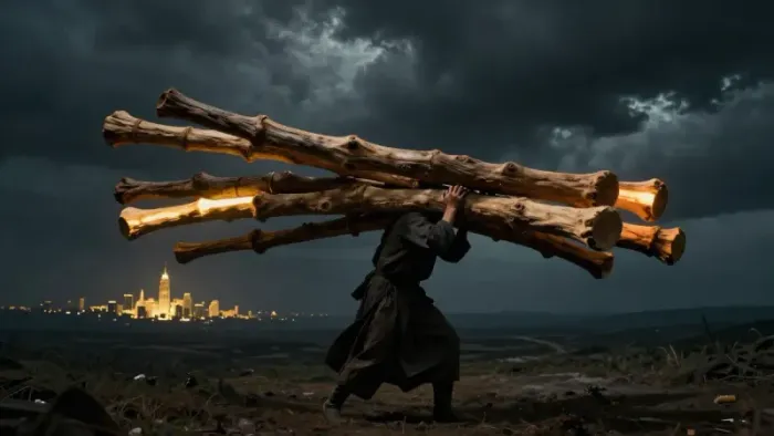 Иллюстрация к статье: Десятка Жезлов как предостережение: когда архетип Героя становится обузой