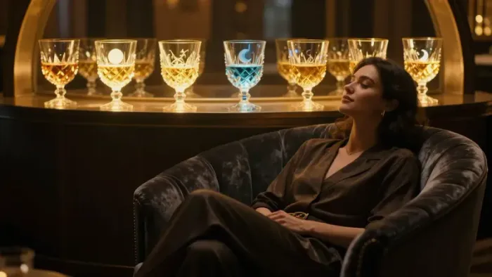 Иллюстрация к статье: Девятка Кубков как карта дня: Архетип удовлетворения и ловушки бессознательного