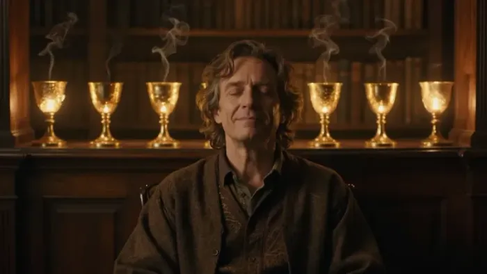 Иллюстрация к статье: Девятка Кубков в вопросах здоровья: Психосоматика удовлетворения и архетип полноты