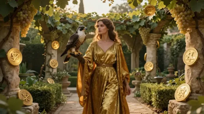 Иллюстрация к статье: Девятка Пентаклей: Психология внутренней автономии и работа с полем