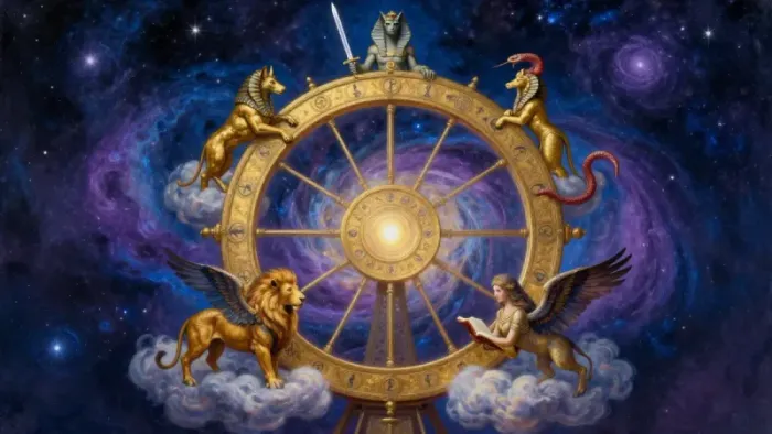 Иллюстрация к статье: Колесо Фортуны: Как перестать бояться перемен и найти центр внутри себя