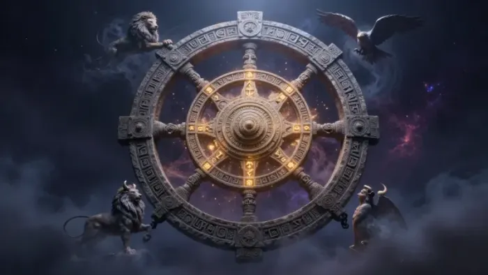 Иллюстрация к статье: Колесо Фортуны: Психология судьбы и архетипические циклы в Таро