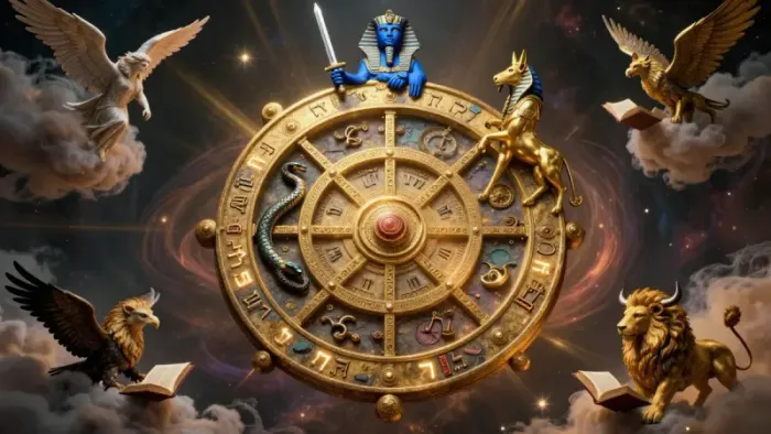Иллюстрация к статье: Колесо Фортуны Таро: Глубинный смысл Аркана сквозь призму Юнгианской психологии