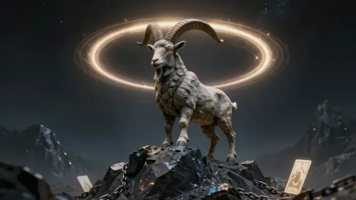 Иллюстрация к статье: Козерог и Таро: Архетип Сатурна и работа с Тенью через аркан Дьявол