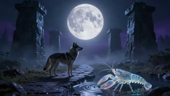 Иллюстрация к статье: Луна: Совет Таро и Путешествие в Глубины Бессознательного