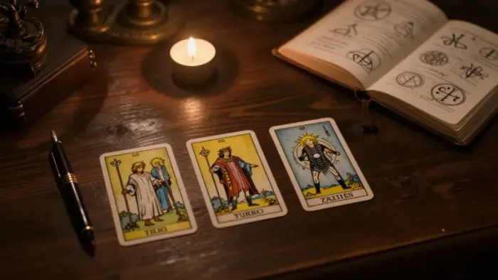 Иллюстрация к статье: Магия триады: почему бесплатный расклад три карты работает на ваше бессознательное