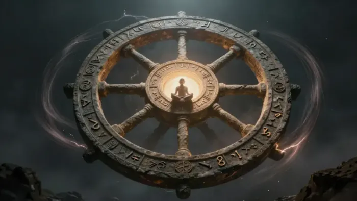 Иллюстрация к статье: Медитация на Колесо Фортуны: как найти тишину в центре циклона