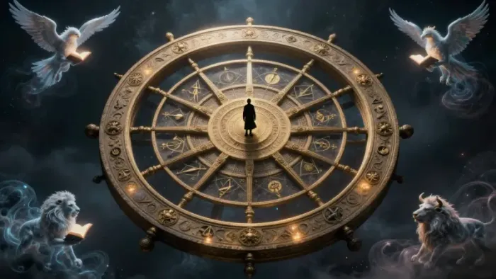 Иллюстрация к статье: Медитация на Колесо Фортуны: как приручить хаос через юнгианский подход