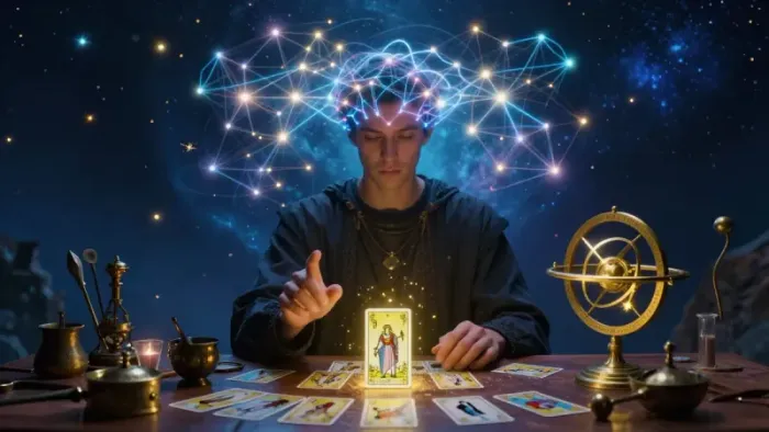 Иллюстрация к статье: Меркурий в Таро: Архетип Посредника, Трикстер и Тень нашего интеллекта