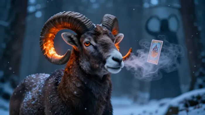 Иллюстрация к статье: Овен в декабре: Психологический разбор и глубокий расклад на пороге зимы