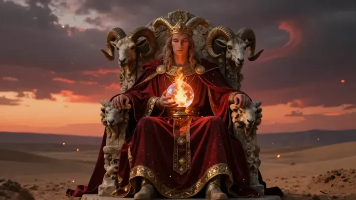 Иллюстрация к статье: Овен в раскладах Таро: Архетипический Огонь и Психология Импульса