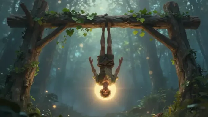 Иллюстрация к статье: Повешенный: Архетип добровольной жертвы и мудрость паузы