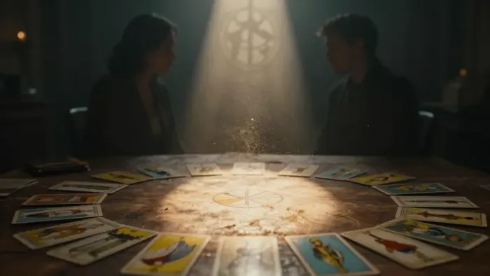 Иллюстрация к статье: Примирение через Тень: Психологический расклад Таро на восстановление связи