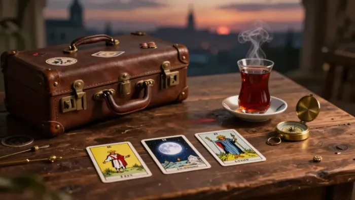 Иллюстрация к статье: Путешествие как зеркало: разбираем расклад на поездку через призму юнгианства