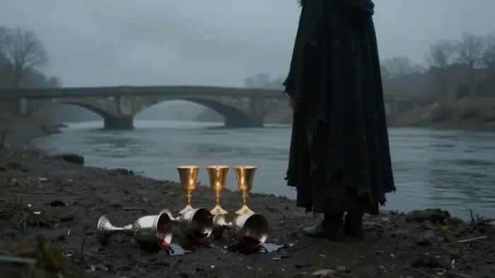 Иллюстрация к статье: Пятерка Кубков в чувствах: когда тень прошлого заслоняет настоящее