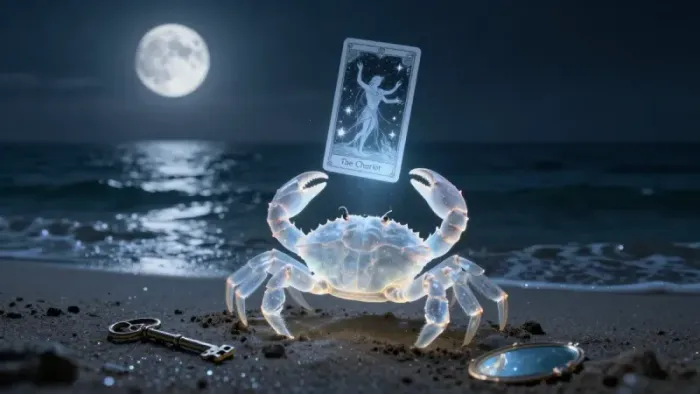 Иллюстрация к статье: Рак и Таро: Глубинная психология, Луна и Аркан Колесница