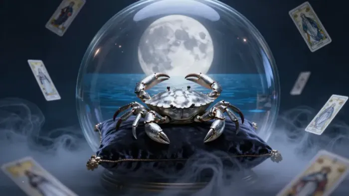 Иллюстрация к статье: Расклад Таро для Рака на май: работа с архетипом Тени и личными границами