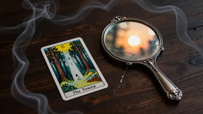Иллюстрация к статье: Расклад таро на развод: как пережить завершение мифа и встретить свою Тень