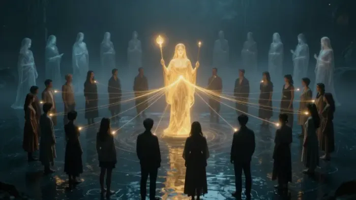 Иллюстрация к статье: Расстановки по Хеллингеру и Аркан Мир: как работает поле бессознательного