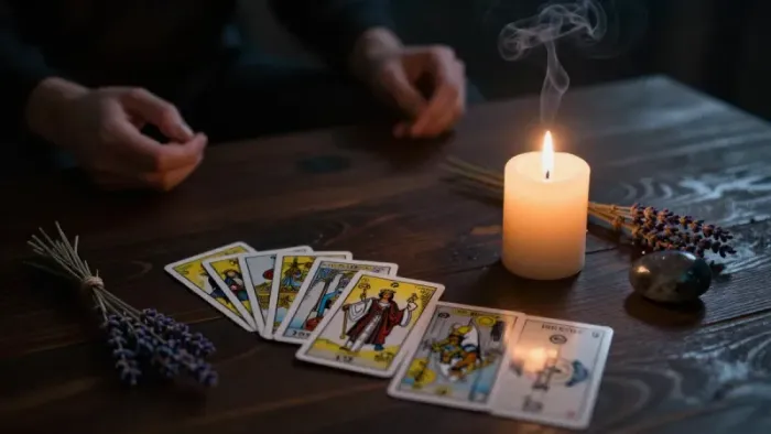 Иллюстрация к статье: Ритуал с Таро: Как войти в контакт с бессознательным и прочитать поле