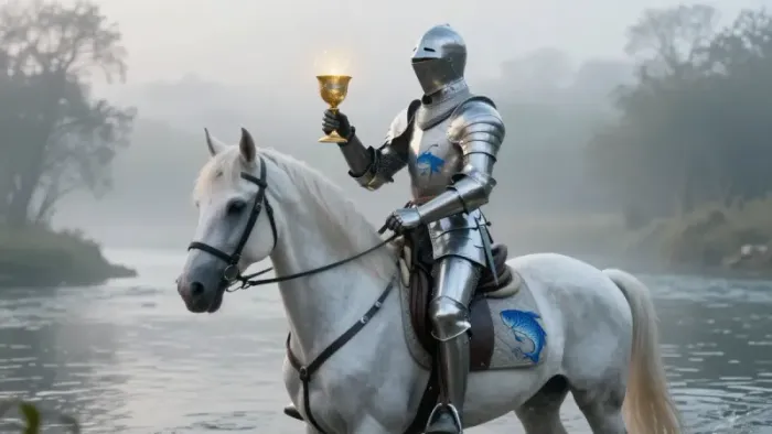 Иллюстрация к статье: Рыцарь Кубков Таро: Путь Романтика сквозь призму Юнгианской психологии