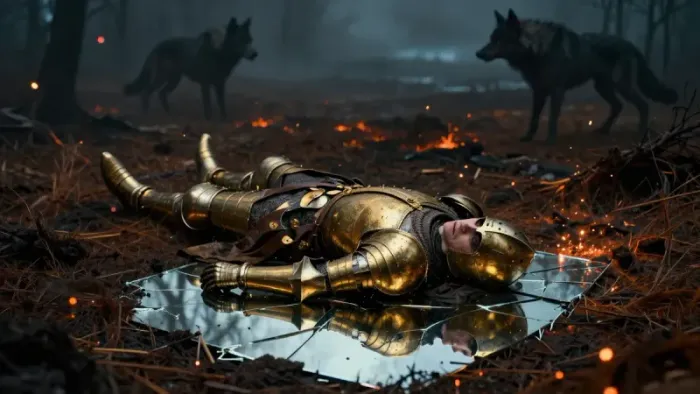 Иллюстрация к статье: Рыцарь Жезлов перевернутый в Таро: когда внутренний огонь сжигает изнутри