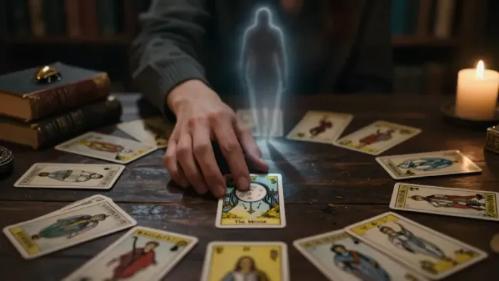 Иллюстрация к статье: Таро как зеркало психики: архетипы, тени и путь к осознанности