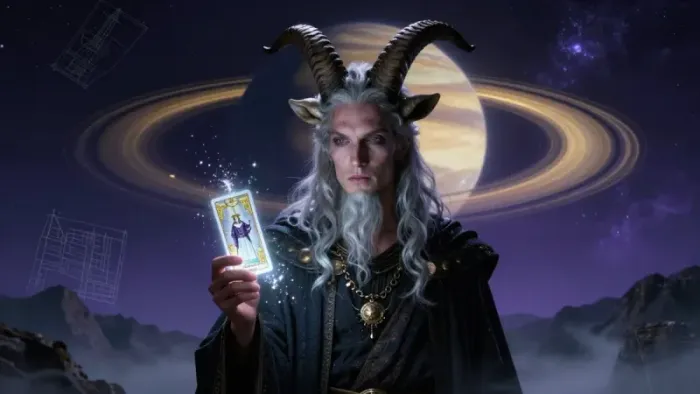 Иллюстрация к статье: Таро прогноз для Козерога на 2026 год: Архетипы, Тени и Сатурнианская трансформация