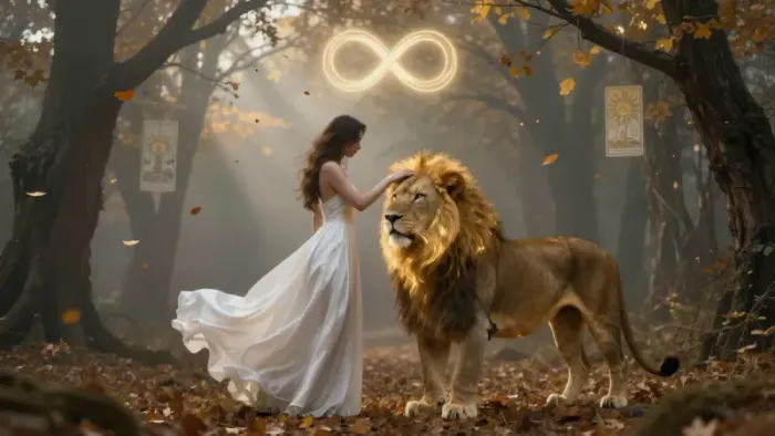 Иллюстрация к статье: Таро-прогноз для Льва на октябрь: Архетипы Солнца в тени осени