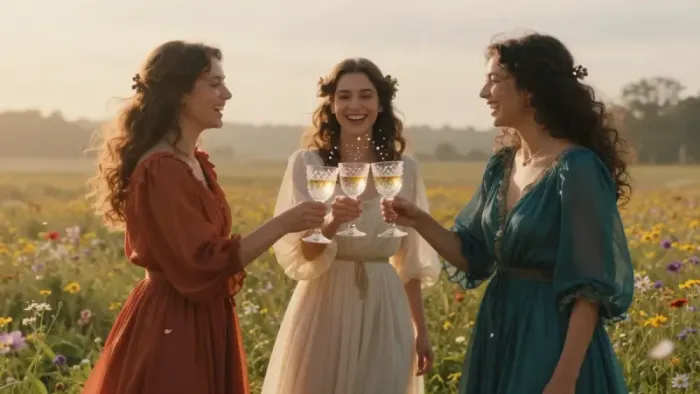 Иллюстрация к статье: Тройка Кубков как карта дня: психологический разбор и архетип праздника