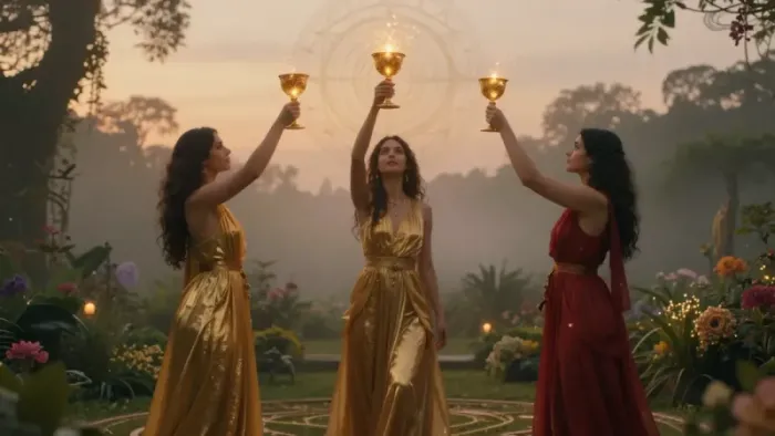 Иллюстрация к статье: Тройка Кубков: Совет карты в зеркале юнгианской психологии