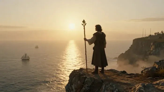 Иллюстрация к статье: Тройка Жезлов: Когда Внутреннее Становится Горизонтом — Юнгианский взгляд