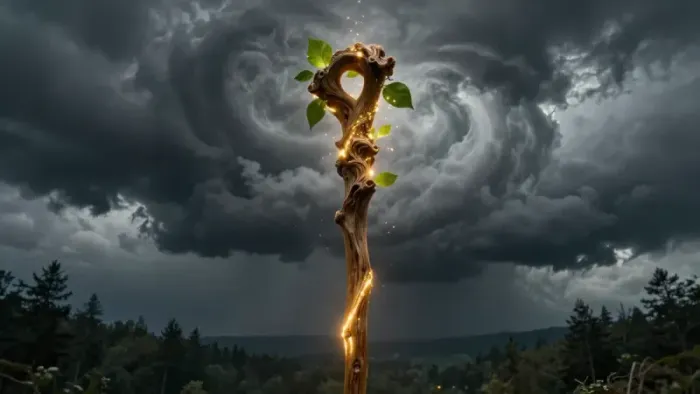 Иллюстрация к статье: Туз Жезлов как карта дня: когда бессознательное стучится в дверь с факелом