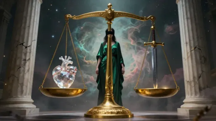 Иллюстрация к статье: Весы и Таро: Архетип Справедливости в зеркале бессознательного