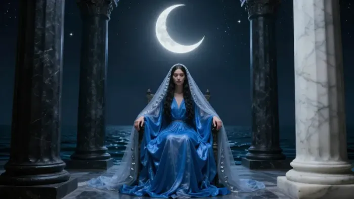 Иллюстрация к статье: Визуализация аркана Жрица: как войти в тишину и услышать бессознательное