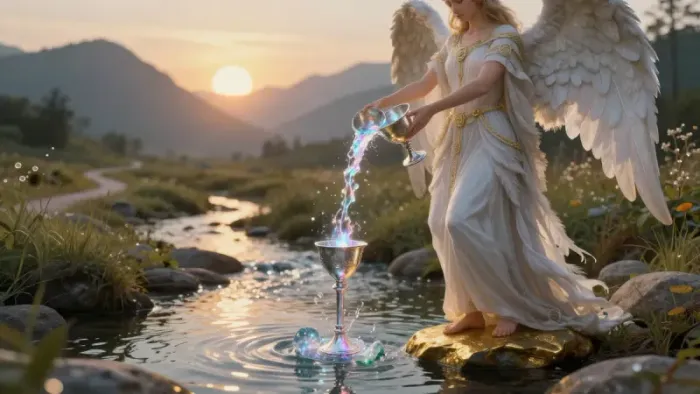 Иллюстрация к статье: XIV Аркан Умеренность: Психология алхимии в отношениях и поиск внутреннего центра