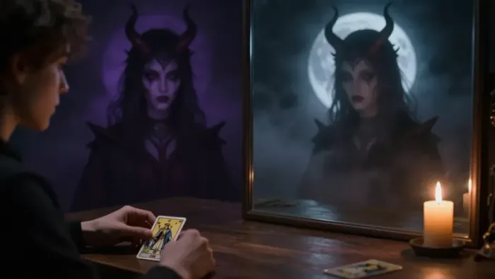 Иллюстрация к статье: Зеркало для Тени: как юнгианский психоанализ превращает Таро в инструмент самопознания